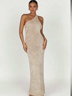 Meshki One Shoulder Knit Maxi Dress